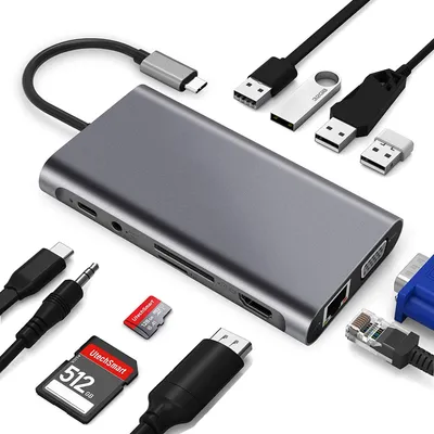 Produktbild von USB C HUB,Docking Station,11-in-1 USB C Adapter mit 4K-HDMI
