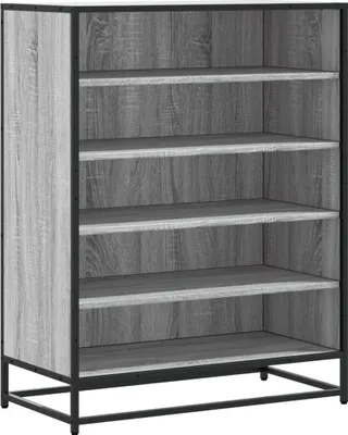 Produktbild von vidaXL Schuhschrank Grau Sonoma 75x38x97,5 cm Holzwerkstoff Metall