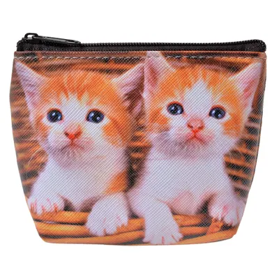 Productafbeelding van Clayre & Eef portemonnee, 10x8 cm, bruin, polyester, met kattenmotief