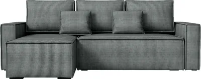Produktbild von BroMARKT Ecksofa mit Schlaffunktion Dexter Grau Cord Links
