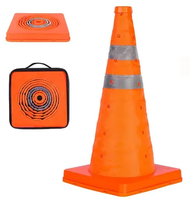 Obrázek produktu pro Varovný kužel, 1 kus, 45 cm, reflexní dopravní kužel, oranžový, kužel pro řízení dopravy