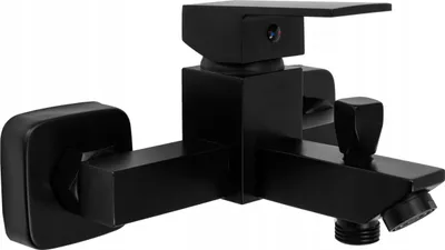 Produktbild von Granitan | CARO - Badewannenarmatur - Wandmontage - Eckiges Design - Schwarz - Keramikkopf