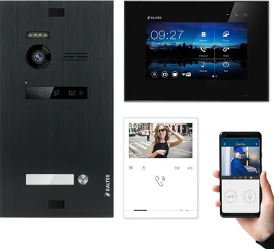 Produktbild von BALTER EVO Video Türsprechanlage Schwarz Set 2-Draht Quick + 7" WiFi-LCD-Monitor für 1 Familienhaus