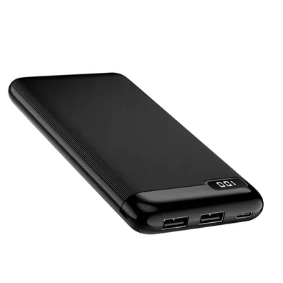 Obrázok produktu pre 10.000mAh powerbanka s 2 USB portami + LED displej, Setty - čierna