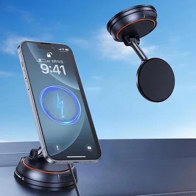 Produktbild von Magnetischer Telefonhalter für das Auto, mit Ladefunktion, Vakuum-Saugnapf, drehbarer Autotelefonhalter