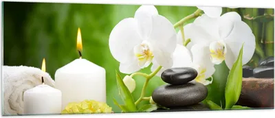 Produktbild von Bilder auf glas - Blume aromatherapie spa - 140x50cm - Glasbilder - Wandbilder - Kunstdruck - zum Aufhängen bereit - Wanddekoration aus Glas - Glas Bilder - Wandbild auf Glas - GAB140x50-2718