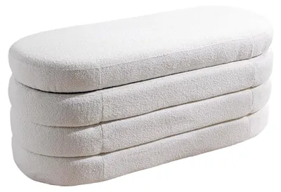 Produktbild von Polsterbank Vogue 115cm Creme weiß Bouclé Sitzbank mit Stauraum