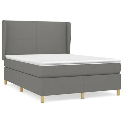 Produktbild von vidaXL Boxspringbett mit Matratze Dunkelgrau 140x200 cm Stoff