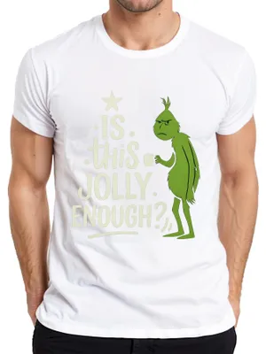 Obrázok produktu pre JE TO DOSŤ ŽIARLIVÉ Grinch Vianoce vtipné sarkastické výroky Pánske tričko, biele, XL