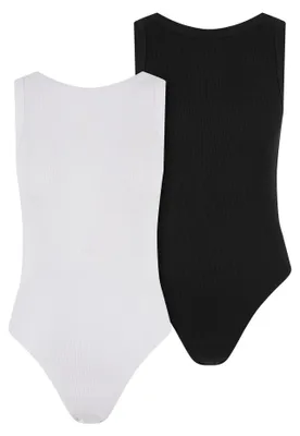 Image de Urban Classics - Body pour femmes (lot de 2) TN681 (3XL) (blanc/noir)
