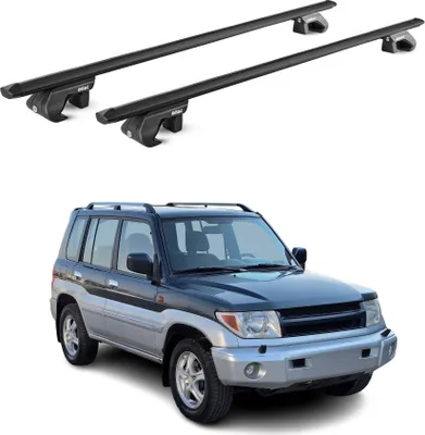 Produktbild von Dachträger für Mitsubishi Pajero V60 1999-2006 5 tür 90kg Alu Schwarz 2x ABE