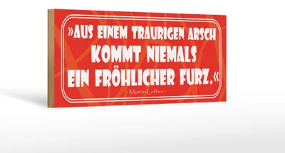 Produktbild von Holzschild Spruch 27x10cm Aus einem traurigen Arsch