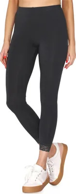 Produktbild von Merry Style Damen 7/8 Leggings mit Spitze MS10-342(Graphite,XS)