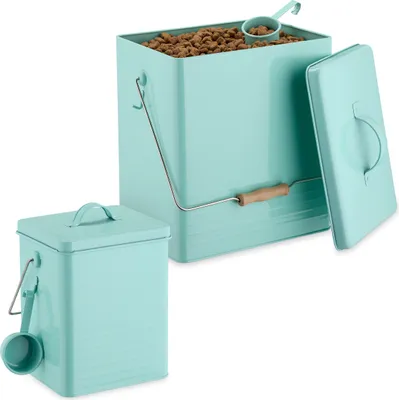 Produktbild von relaxdays Türkise Futterbox im 2er Set