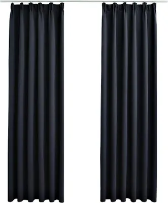 Obrázok produktu pre vidaXL Zatemňujúce závesy s háčikmi 2ks. Antracit 140x225cm