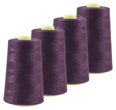 Produktbild von 4 x 4572m Qualitäts Overlock-Garn  Overlock Nähgarn Farben 621 - 660, Farbe:A655 purpurviolett