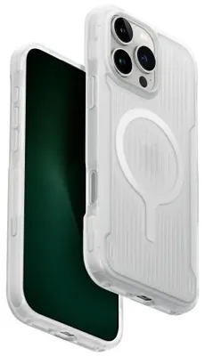 Imagen del producto de Funda Uniq Combat Active para iPhone 16 Pro Max, con tecnología Magclick, carga inalámbrica y color blanco