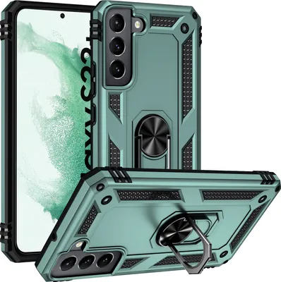 Obrázek produktu pro Pouzdro pro Samsung Galaxy S23+ dvouvrstvé robustní, vojenská ochrana pouzdro s držákem prstenu a stojánkem zelené