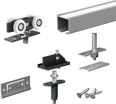 Produktbild von Schiebetürbeschlag FALTSYSTEM SLID'UP 150, Laufschiene 150 cm, für 1 Tür (2 Paneele) bis 40 kg, für Falttüren, Schränke