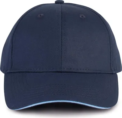 Produktbild von K-Up Uni Kappe Sandwich Peak Cap Basecap Panel Cap Schirm Mütze Hut, Größe:U, Farbe:Royal Blue/White
