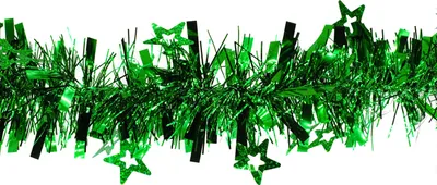 Produktbild von Weihnachtsgirlande Lametta mit holograf. Sternen 7cm x 2m grün