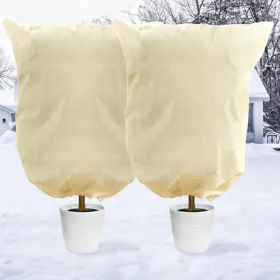Obrázok produktu pre Zimná ochrana rastlín, 80 x 120 cm, Opakovane použiteľné vrecká na rastliny, Ochrana proti mrazu fleece, Sada
