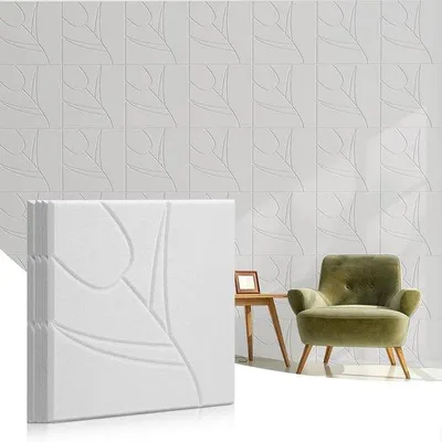 Productafbeelding van Famanu akoestische panelen, zelfklevend - 12 stuks - geluidsabsorberend - 30x30x0,9 cm - voor wand, deur, plafond - studio, woning, decoratie