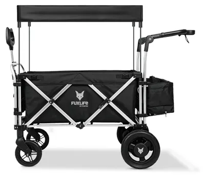 Produktbild von FUXLIFE by FUXTEC E Bollerwagen FX-E-CTL900 mit Antrieb | elektrischer Transportwagen | 2 x 150 W | faltbar mit Dach Schwarz