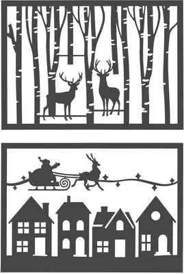 Produktbild von Schablonen-Set, 2-teilig Winter Szene