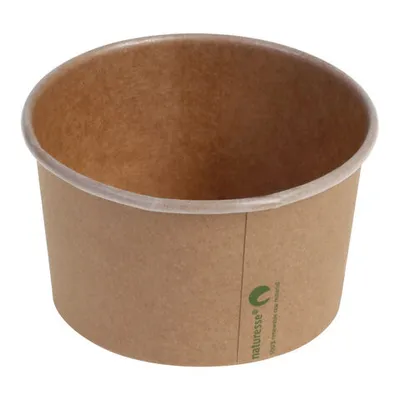 Produktbild von 50x Eisbecher Pappbecher Kraft mit Biobeschichtung 360 ml Ø 105mm braun