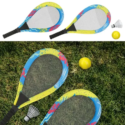 Produktbild von CEPEWA - Federballspiel XXL 55x26cm bunt (2 Schläger 1 Softball 1 Federball)