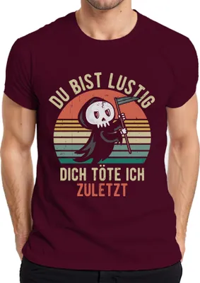 Zdjęcie produktu dla Śmieszna koszulka męska Zabiję Ponurego Żniwiarza w Halloween, bordowy, XL