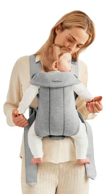 Image de BabyBjorn Baby Carrier Mini Porte-bébé souple Coton, Elasthanne, Polyester Gris