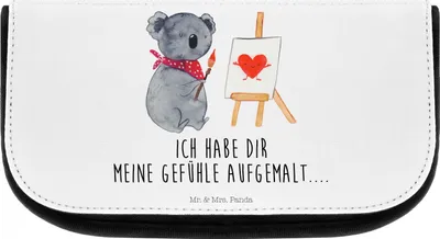 Produktbild von Mr. & Mrs. Panda kulturtäschchen Koala Künstler - Weiß - Geschenk, Kosmetiktasche, Kulturbeutel, Organizer, Gefühle, Zeichnen, kosmetiktäschchen, Liebe, kosmetik