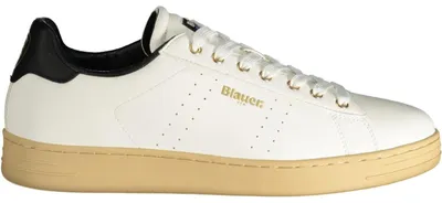 Produktbild von Weißer Herrensneaker mit Kontrastdetails und Logo-Print