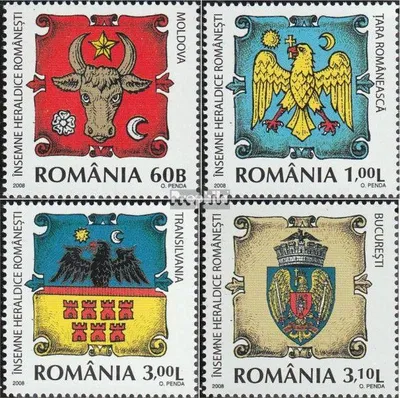 Produktbild von Briefmarken Rumänien 2008 Mi 6326-6329 (kompl.Ausg.) postfrisch Wappen