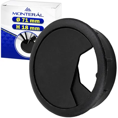 Kabeldurchführung Schreibtisch Ø 60/71 mm, Höhe 18 mm, schwarz