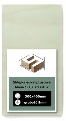 Immagine prodotto di Pannelli rettangolari in compensato di eucalipto grezzo – incisione laser, fresatura CNC, modellismo, traforo, pirografia, découpage, pittura e fai da te – qualità 2 – 30 × 40 cm (300 × 400 mm) – 8 mm – 20 pezzi