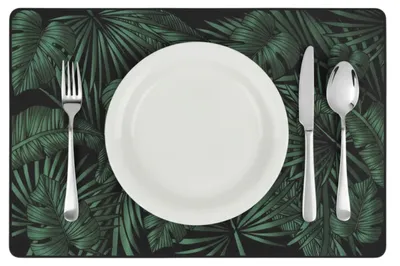 Produktbild von Secret de Gourmet Tischsets Jungle - schwarz - 45 x 30 cm - Tischsets / Schutz