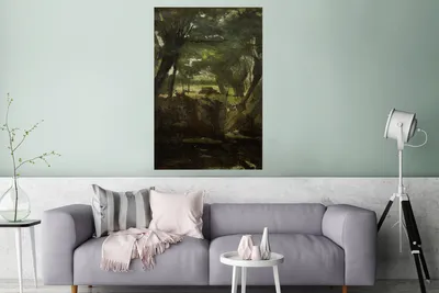 Produktbild von MuchoWow® Poster Waldansicht - Gemälde von George Hendrik Breitner 80x160 cm - Kinderzimmer