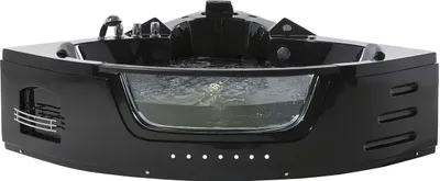 Produktbild von BELIANI Whirlpool-Badewanne Schwarz 214 x 155 cm Eckmodell LED- Beleuchtung Modern