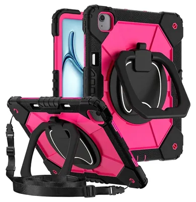 Produktbild von Avizar, Stoßfeste Hülle für iPad Air 13 2024 / 2025 / M4 2026 mit Griff und Standfunktion, Rosa