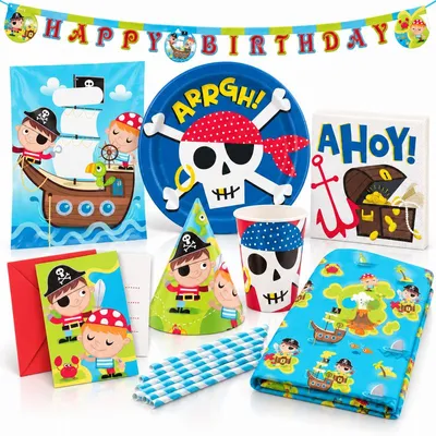 Produktbild von Piraten Geburtstagsdeko Partyset Kindergeburtstag Party Deko Dekoration