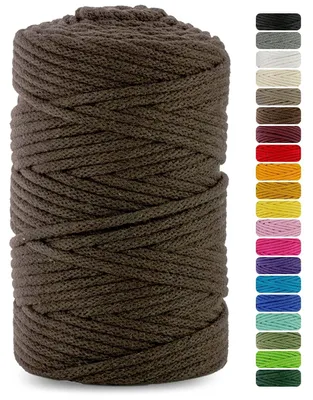 Obrázek produktu pro Šňůra pro macramé - Bavlna s polyesterovým jádrem - Tmavě hnědá - 5 mm, 100 m