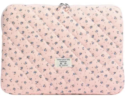 Productafbeelding van Opblaasbare laptophoes voor laptops van 11-15 inch, roze, gemaakt van zacht materiaal, compatibel met MacBook, Surface, Dell, HP, Lenovo