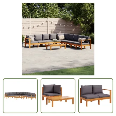 Produktbild von The Living Store 6-tlg. Garten-Sofagarnitur mit Kissen Massivholz Akazie