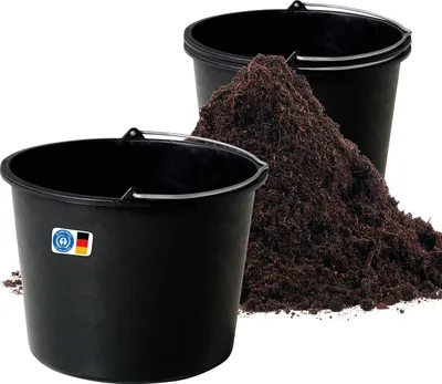 Image de Seau de chantier BigDean 3X 12 l - Seau à mortier avec poignée - Seau pour chantier et jardin - Seau robuste, seau à béton avec échelle graduée, label « Blauer Engel »