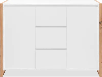 Produktbild von Sideboard >Denver< in weiß / Nachbildung Artisan Oak - 120x88x40cm (BxHxT)