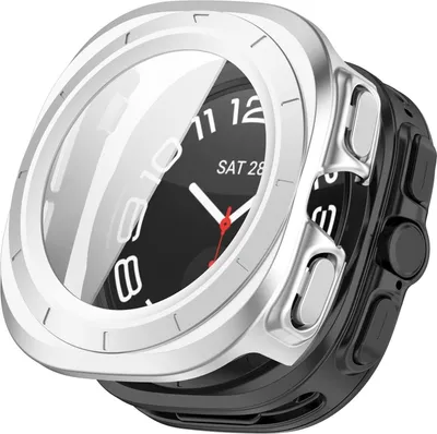 Obrázok produktu pre Pre Samsung Galaxy Watch Ultra 47 mm / Ultra 2025 Ochranné puzdro + tvrdé sklo Silver