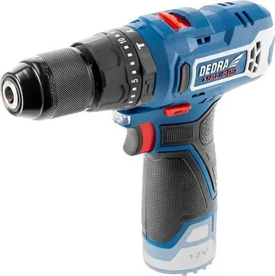 Obrázok produktu pre Akumulátorová vŕtačka DEDRA 12 V, 32 Nm, 0–400/1300 ot./min, bez akumulátora, DED7331